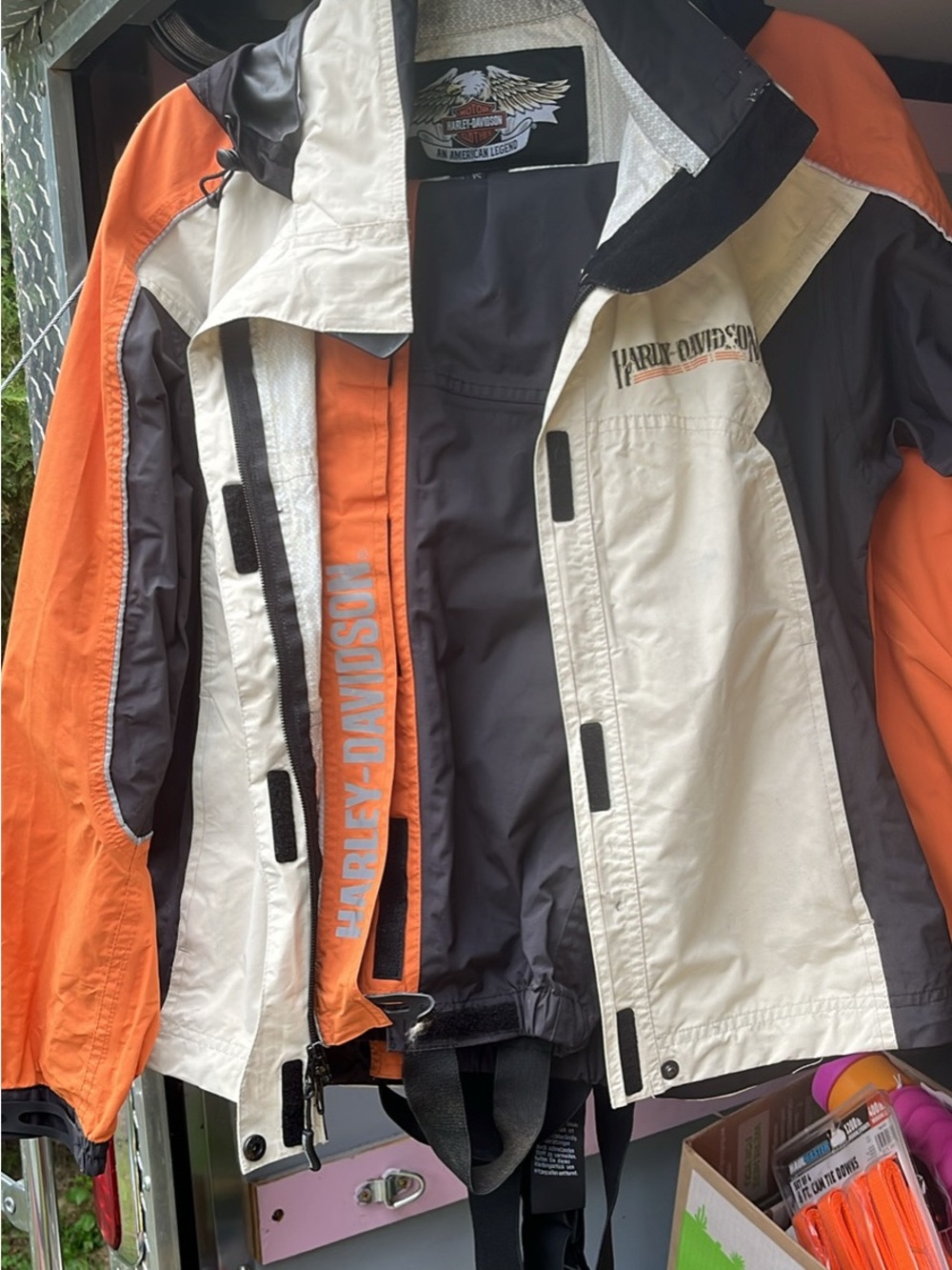 Harley-Davidson Orange White Black Motorcycle Rainsuit